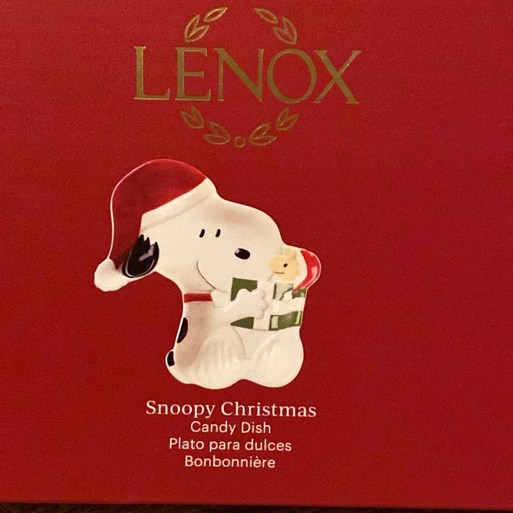 ❤️💚❤️NWT Lenox Snoopy Christmas Candy or Appetizer Dish